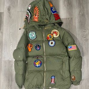 BAPE X Readymade Shark Hoodie Down Coat